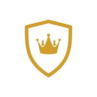 goud schild en koning icoon vector ontwerp sjabloon