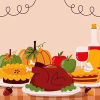 Thanksgiving eten achtergrond vector