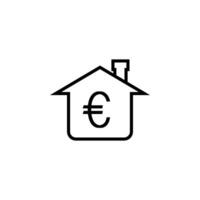 euro teken huis icoon vector ontwerp Sjablonen gemakkelijk