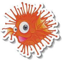 leeuwvis zee dier cartoon sticker vector