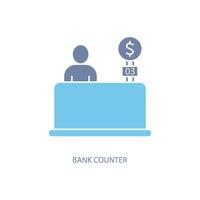 bank teller concept lijn icoon. gemakkelijk element illustratie. bank teller concept schets symbool ontwerp. vector