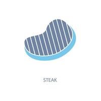 steak concept lijn icoon. gemakkelijk element illustratie. steak concept schets symbool ontwerp. vector