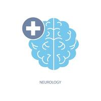 neurologie concept lijn icoon. gemakkelijk element illustratie.neurologie concept schets symbool ontwerp. vector