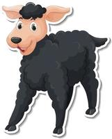 zwarte schapen boerderij dieren cartoon sticker vector