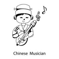 modieus Chinese musicus vector