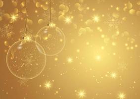 gouden kerstachtergrond met hangende kerstballen vector