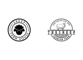 schapen wol fabriek embleem sjabloon. schapen hoofd. ontwerp element voor logo, etiket, teken. vector beeld
