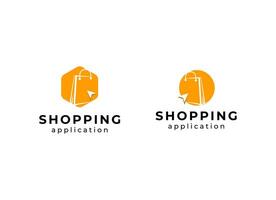 online winkel logo ontwerpen sjabloon, vector illustratie