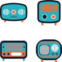 oud radio stereo met wijnoogst ontwerp. vector illustratie