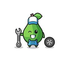 het avocado-personage als mechanische mascotte vector