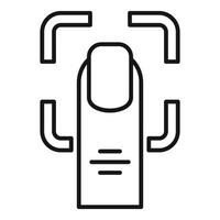 vingerafdruk identificatie icoon schets vector. oog scanner vector