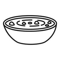 room soep icoon schets vector. voedsel avondeten tijd vector