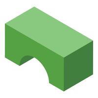 groen steen muur icoon isometrische vector. vorm onderwijs vector