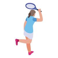 rennen speler icoon isometrische vector. sport tennis vector