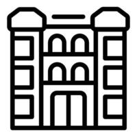 Amsterdam Koninklijk paleis icoon schets vector. Holland geschiedenis architectuur vector