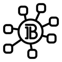 bitcoin valuta icoon schets vector. digitaal transactie vector