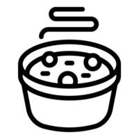 heet borsch pot icoon schets vector. traditioneel groente borsjt recept vector