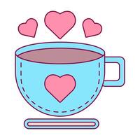 liefde koffie mok, liefde en romance concept vector