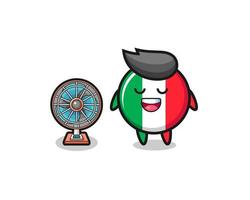 schattige italiaanse vlag staat voor de fan vector