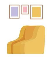 frames over geel stoel vectorontwerp vector