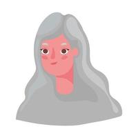 senior vrouw cartoon hoofd vector design