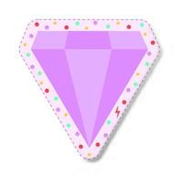 roze diamant met gekleurde cirkels stickers vector