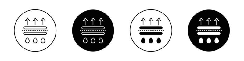 vochtigheid wicking icoon vector