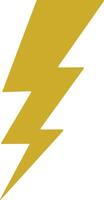 flash bliksem bout geel icoon. elektrisch macht symbool. energie teken, vector illustratie. in rekening brengen teken. donder staking elektriciteit lineair symbool. blikseminslag flash. krachtig elektrisch kwijting