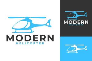 helikopter blauw modern vlak logo ontwerp vector