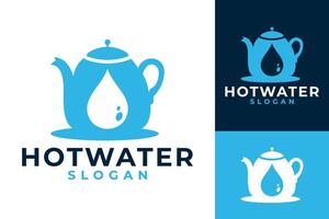 heet water drinken logo ontwerp vector