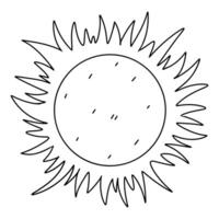 zon. hand- getrokken tekening stijl. vector illustratie geïsoleerd Aan wit. kleur bladzijde.