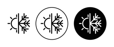 heet en verkoudheid temperatuur icoon vector