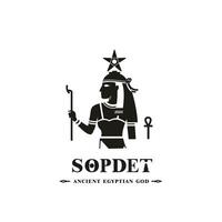 oude Egyptische god sopdet silhouet, midden- oosten- god logo vector