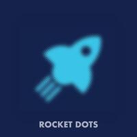 creatief dots raket ontwerp. technologie en astronaut sjabloon. vector