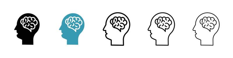 menselijk hoofd met de hersenen icoon vector