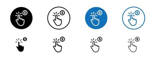 betalen per klik pictogram vector