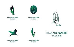 groen vogel logo verzameling vector