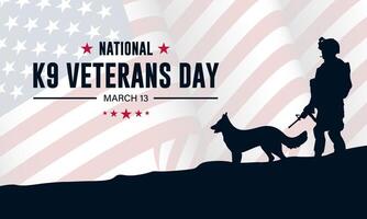 nationaal k9 veteranen dag achtergrond vector illustratie