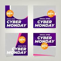 cyber monday social media post collectie vector