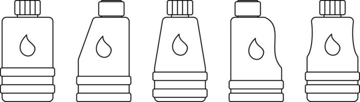 motor olie fles icoon set. gemakkelijk lijn kunst vector geïsoleerd Aan wit achtergrond. ontwerp kan worden bewerkt.