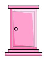 roze deur illustratie. tekenfilm stijl vector geïsoleerd Aan wit achtergrond. ontwerp voor poster, omslag, sociaal media, web.