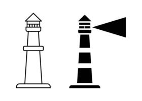 vuurtoren icoon silhouet ontwerp sjabloon geïsoleerd illustratie vector