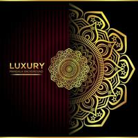 luxe Islamitisch sier- mandala achtergrond met gouden kleur vector