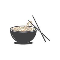 noodle kom logo sjabloon. Chinese voedsel vector ontwerp. ramen noedels illustratie