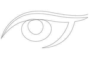 oog symbool in doorlopend een lijn kunst tekening van menselijk oog teken schets vector illustratie