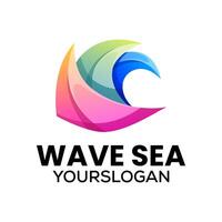 Golf zee kleurrijk logo ontwerp vector