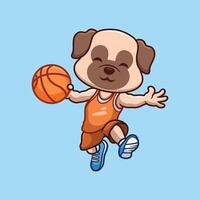 basketbal kroeg schattig tekenfilm vector