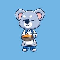 chef koala schattig tekenfilm vector