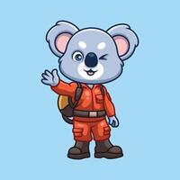 brandweerman koala schattig tekenfilm vector