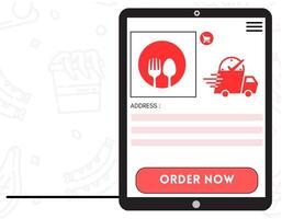 voedsel bestellen betaling in mobiel app vector illustratie